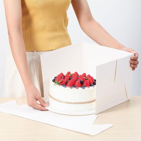 1 Pack Cake Boxs with Drums, 10x10x8 Inches Tier Tall Cake Box with Window, 1 Corrugated Cake Box and Boards in Saudi Arabia