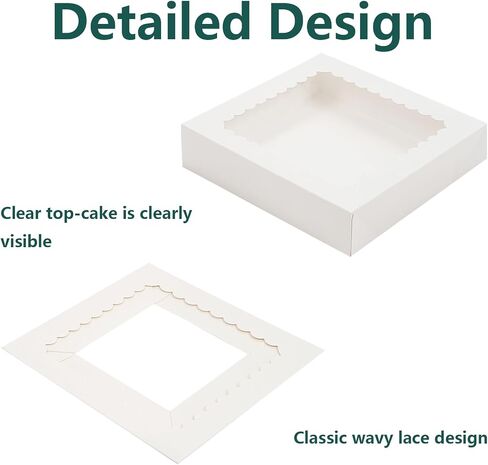 1 Pack Cake Boxs with Drums, 10x10x8 Inches Tier Tall Cake Box with Window, 1 Corrugated Cake Box and Boards in Saudi Arabia