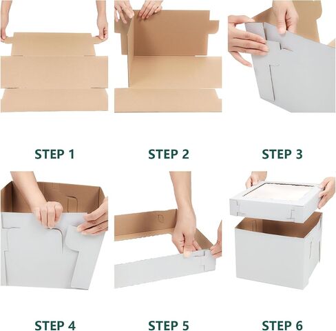 1 Pack Cake Boxs with Drums, 10x10x8 Inches Tier Tall Cake Box with Window, 1 Corrugated Cake Box and Boards in Saudi Arabia