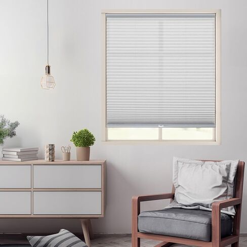 DEZ FURNISHINGS QCLG330480 Cordless Light Filtering Cellular Shade, 33" x 48", Gray Cloud in Saudi Arabia