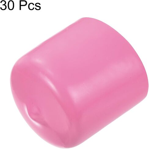 uxcell 30pcs Rubber End Caps 25mm(1 inch) ID Vinyl Round Tube Bolt Cap Cover Screw Thread Protectors Pink in Saudi Arabia