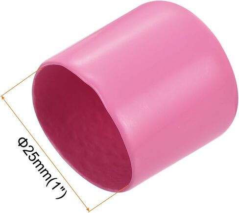 uxcell 30pcs Rubber End Caps 25mm(1 inch) ID Vinyl Round Tube Bolt Cap Cover Screw Thread Protectors Pink in Saudi Arabia