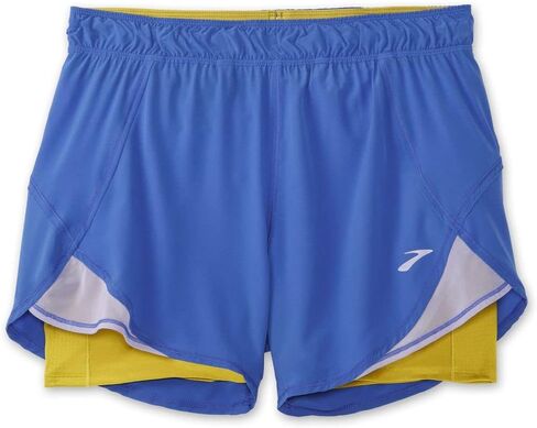 شورت Brooks Womens Chaser 5 بوصات 2 في 1 Bluetiful/Golden Hour MD (الولايات المتحدة 8-10) 5 in Saudi Arabia