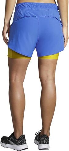 شورت Brooks Womens Chaser 5 بوصات 2 في 1 Bluetiful/Golden Hour MD (الولايات المتحدة 8-10) 5 in Saudi Arabia