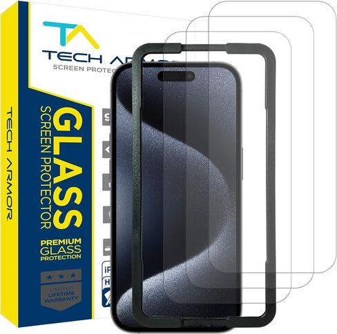 Tech Armor Ballistic Glass Screen Protector Designed for Apple iPhone 12 Pro Max 6.7 Inch 3 Pack Tempered Glass 2020 in Saudi Arabia