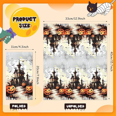 Homlouue 100PCS Halloween Napkins, Halloween Castle Pumpkins Paper Napkins, 3-Ply Halloween Napkins Disposable, Halloween Party Napkins, Halloween Hand Towels for Bathroom Guest Dinner Tea in Saudi Arabia
