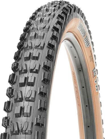 Maxxis Minion DHF 27.5 x 2.50WT 60 TPI Folding Dual Compound EXO/TR/Tanwall Tyre,Brown in Kuwait