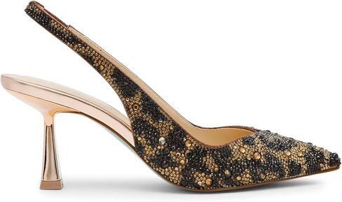Betsey Johnson Women's Clark Pump, Light Gold, 10 Wide in Saudi Arabia