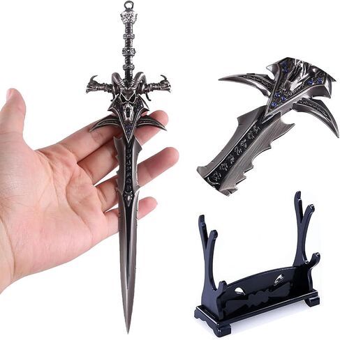 Generic Arthas Metal Sword Frostmourne Lich King Lothar Llane King Sword 8.66 "Wow طبق الاصل السيف نموذج سطح المكتب عرض مجموعة هدية (Arthas Sword) in Saudi Arabia