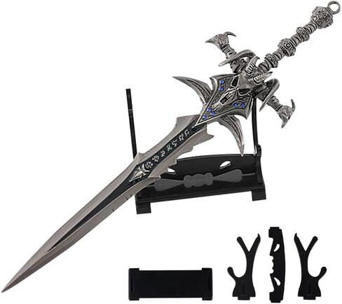 Generic Arthas Metal Sword Frostmourne Lich King Lothar Llane King Sword 8.66 "Wow طبق الاصل السيف نموذج سطح المكتب عرض مجموعة هدية (Arthas Sword) in Saudi Arabia