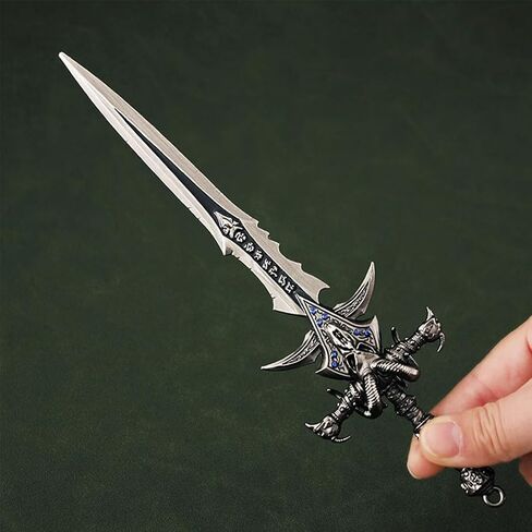 Generic Arthas Metal Sword Frostmourne Lich King Lothar Llane King Sword 8.66 "Wow طبق الاصل السيف نموذج سطح المكتب عرض مجموعة هدية (Arthas Sword) in Saudi Arabia