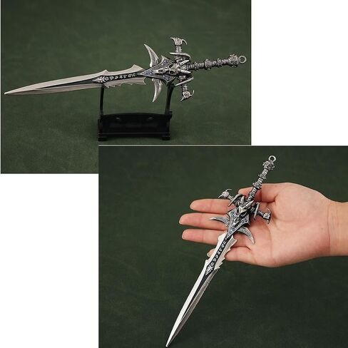 Generic Arthas Metal Sword Frostmourne Lich King Lothar Llane King Sword 8.66 "Wow طبق الاصل السيف نموذج سطح المكتب عرض مجموعة هدية (Arthas Sword) in Saudi Arabia
