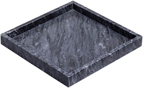 Natural Real Marble Square Neat Makeups Organizer/Bathroom Vanity Tray for Razor Towel Toothpaste (Beige travertine, 9.84x9.84x1.18in) in Saudi Arabia