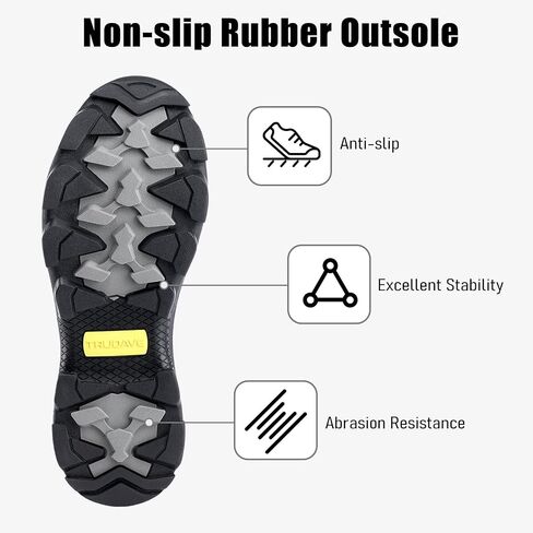 Trudave Rubber Rain Boots for Women, Neoprene Insulated Mud Work Boots, Anti-slip Breathable Mid-calf Womens Waterproof Boots for Garden, Water Fishing, Size 6-11 in Saudi Arabia
