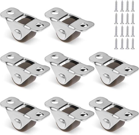 8 PCS Mini Caster Wheels, 1/2 Inch Low Profile Caster Wheels with Steel Top Plate, Small Caster Wheels Rigid Fixed Non Swivel Rolling for Small Furniture, Appliances, DIY Project in Saudi Arabia