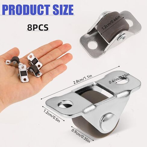 8 PCS Mini Caster Wheels, 1/2 Inch Low Profile Caster Wheels with Steel Top Plate, Small Caster Wheels Rigid Fixed Non Swivel Rolling for Small Furniture, Appliances, DIY Project in Saudi Arabia