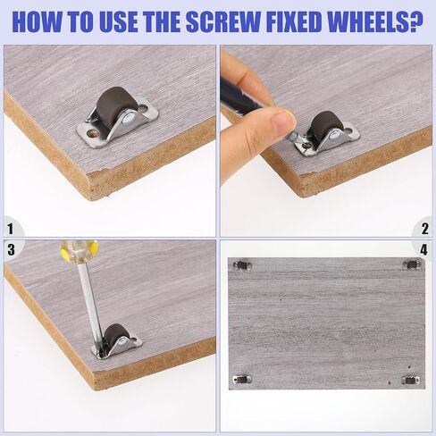 8 PCS Mini Caster Wheels, 1/2 Inch Low Profile Caster Wheels with Steel Top Plate, Small Caster Wheels Rigid Fixed Non Swivel Rolling for Small Furniture, Appliances, DIY Project in Saudi Arabia