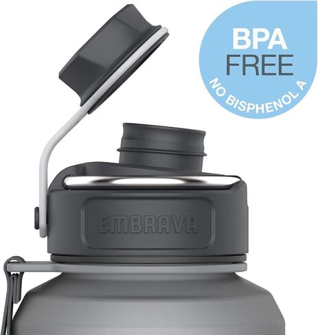 Embrava 40oz Water Bottle - Large with Travel Carry Ring - Wide Leak Proof Drink Spout - Heavy-Duty, BPA & BPS Free Tritan Plastic - Best for Sports, Hiking, Gym, Men & Women in Kuwait