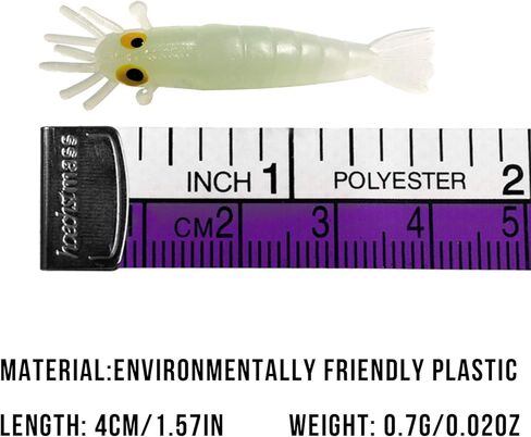 طعوم صيد بلاستيكية ناعمة من QualyQualy طُعم صناعي متوهج طُعم جمبري ديدان طُعم صيد الجليد من أجل Crappie Walleye Bass Trout 54 قطعة/50 قطعة in Kuwait