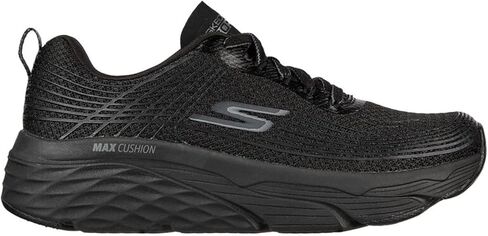حذاء Skechers Max Cushioning Elite للسيدات، أسود/فضي، 9 عرض in Saudi Arabia