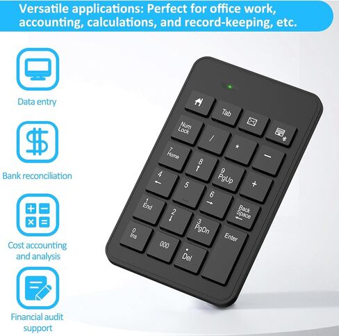 Wired Number Pad, USB Numpad 23 Key Number Keypad Keyboard for Laptop PC Desktop Computer Notebook - Black in Saudi Arabia
