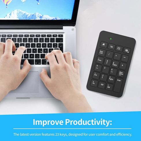 Wired Number Pad, USB Numpad 23 Key Number Keypad Keyboard for Laptop PC Desktop Computer Notebook - Black in Saudi Arabia