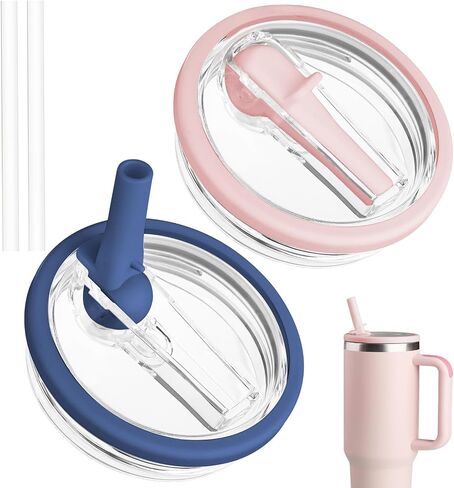2 Pack 40 oz Tumbler Flip Straw Lid Replacement fit for Stanley Quencher, Spill Proof Tumbler Cover for Stanley Cup in Saudi Arabia