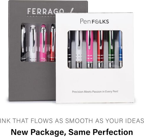 Travigo 6-Set 3-in-1 Capacitive Stylus LED Light Ballpoint Metal Pen Set | Writes in the Dark | Black White Red Green Blue in Kuwait