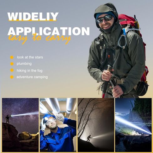 Rechargeable Magnetic Flashlight 20000 High Lumens - 1500 Meters Long Beam Super Bright LED Tactical Flashlight with Holster USB Zoomable 5Modes small Long Beam Spotlight Flashlight for Camping in Saudi Arabia