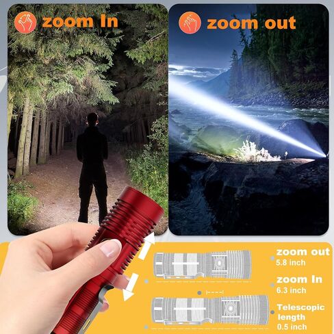 Rechargeable Magnetic Flashlight 20000 High Lumens - 1500 Meters Long Beam Super Bright LED Tactical Flashlight with Holster USB Zoomable 5Modes small Long Beam Spotlight Flashlight for Camping in Saudi Arabia