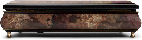 Haelo 96289 الأزهار 10 × 6 بوصة الإيطالية المصنوعة يدويا مطعمة الخشب والمجوهرات صندوق تشغيل الموسيقى يلعب لحن افي ماريا in Saudi Arabia