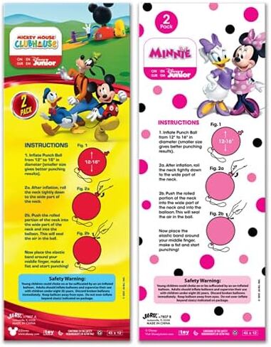 JA-RU (2 Pack) Disney Micky Punch Balloon Fidget Ball Inflate & Punch Fidget Toy Inflatable Big Bounce Ball Stress Relief Punching Bag Toy for Kids. Mickey-7807-1 in Saudi Arabia