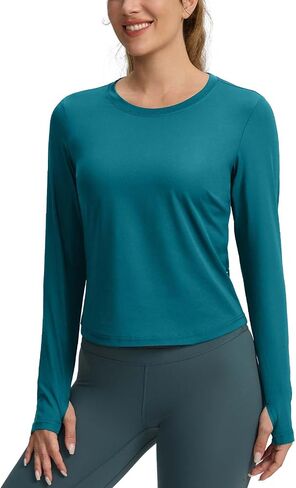 Long Sleeve Workout Tops for Women Lightweight Running Shirts Quick Dry Athletic Shirts Active Exercise in Saudi Arabia