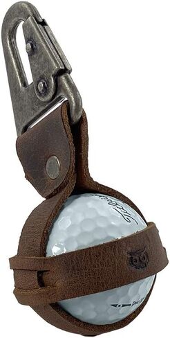 Hide & Drink, Rustic Leather Golf Tee Spare Ball Holder w/Belt Loop Hook Handmade in Saudi Arabia
