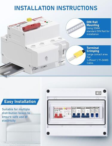 DIHOOL 2 Pole 20 Amp GFCI Breaker with 240 Volt Surge Protector, 20A Miniature Circuit Breakers in Saudi Arabia