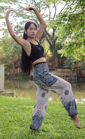 Full Funk Smock Waist Viscose Aladdin Harem Baggy Pants Rayon Summer Hippie Boho Mixed Retro Artworks in Kuwait