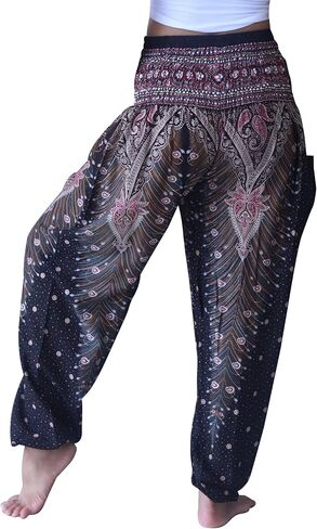 Full Funk Smock Waist Viscose Aladdin Harem Baggy Pants Rayon Summer Hippie Boho Mixed Retro Artworks in Kuwait