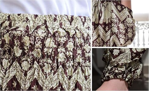 Full Funk Smock Waist Viscose Aladdin Harem Baggy Pants Rayon Summer Hippie Boho Mixed Retro Artworks in Kuwait