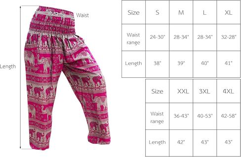 Full Funk Smock Waist Viscose Aladdin Harem Baggy Pants Rayon Summer Hippie Boho Mixed Retro Artworks in Kuwait