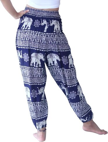 Full Funk Smock Waist Viscose Aladdin Harem Baggy Pants Rayon Summer Hippie Boho Mixed Retro Artworks in Kuwait
