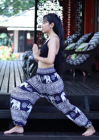 Full Funk Smock Waist Viscose Aladdin Harem Baggy Pants Rayon Summer Hippie Boho Mixed Retro Artworks in Kuwait