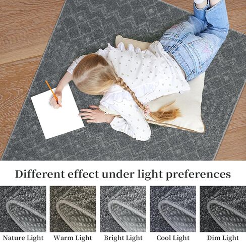 LUXLOOM Door Mat Indoor Entrance 3x5 Rug Beige Moroccan Small Rug High Low Pile Shag Rug Modern Non Slip Accent Throw Rugs for Bedroom Stain Resistant Carpet for Nursery Living Room 3'x5' Beige in Saudi Arabia