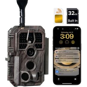 GardePro X50P Cellular Trail Camera, Rechargeable Battery, Full Video Preview, Cell Game Camera with 100ft Night Vision, Motion Activated