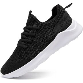 Women's Shoes Walking Lightweight Tennis Fashion Sneakers Sports Workout Gym Shoes for Running Black White US Size 11