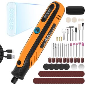 HARDELL Mini Cordless Rotary Tool, 4V Rotary Tool con 5 Speed Display with Type-C Charging, Power Rotary Tool with 86 Accessories for Sanding, Grinding, Engraving, Polishing, Drilling, Cutting, DIY