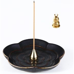 Incense Holder for Sticks, Ceramic Incense Burner, Cherry Blossom Stick Ash Catcher, Incense Cone Holder (Matte Glaze)