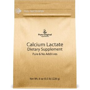 Pure Original Ingredients Calcium Lactate (8 oz) Calcium Supplement, Electrolyte