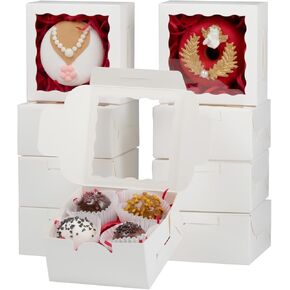 40 Pack Bakery Boxes 4x4x2 Inches Cookies Boxes Mini Bundt Cake Boxes Pie Boxes Cinnamon Roll Treat Boxes Chocolate Truffle Boxes Party Wedding Favor
