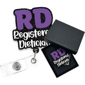 Registered Dietitian,Funny Registered Dietitian Retractable Badge Reel with Alligator Clip，RD Badge Holder，Retractable Registered Dietitian Holder Badge Holder, Dietician Badge Holder