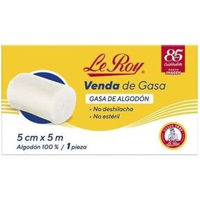 Le Roy Venda de Gasa 5 cm x 5 m. Pack de 4, White